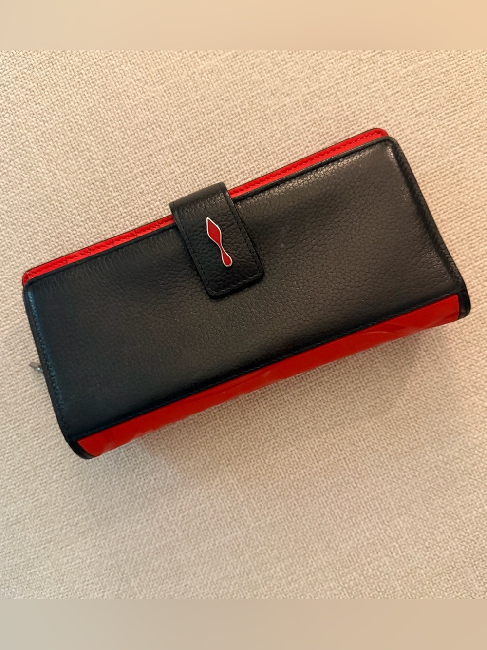 Christian Louboutin Black and Red Leather Wallet - Picture 2 of 5